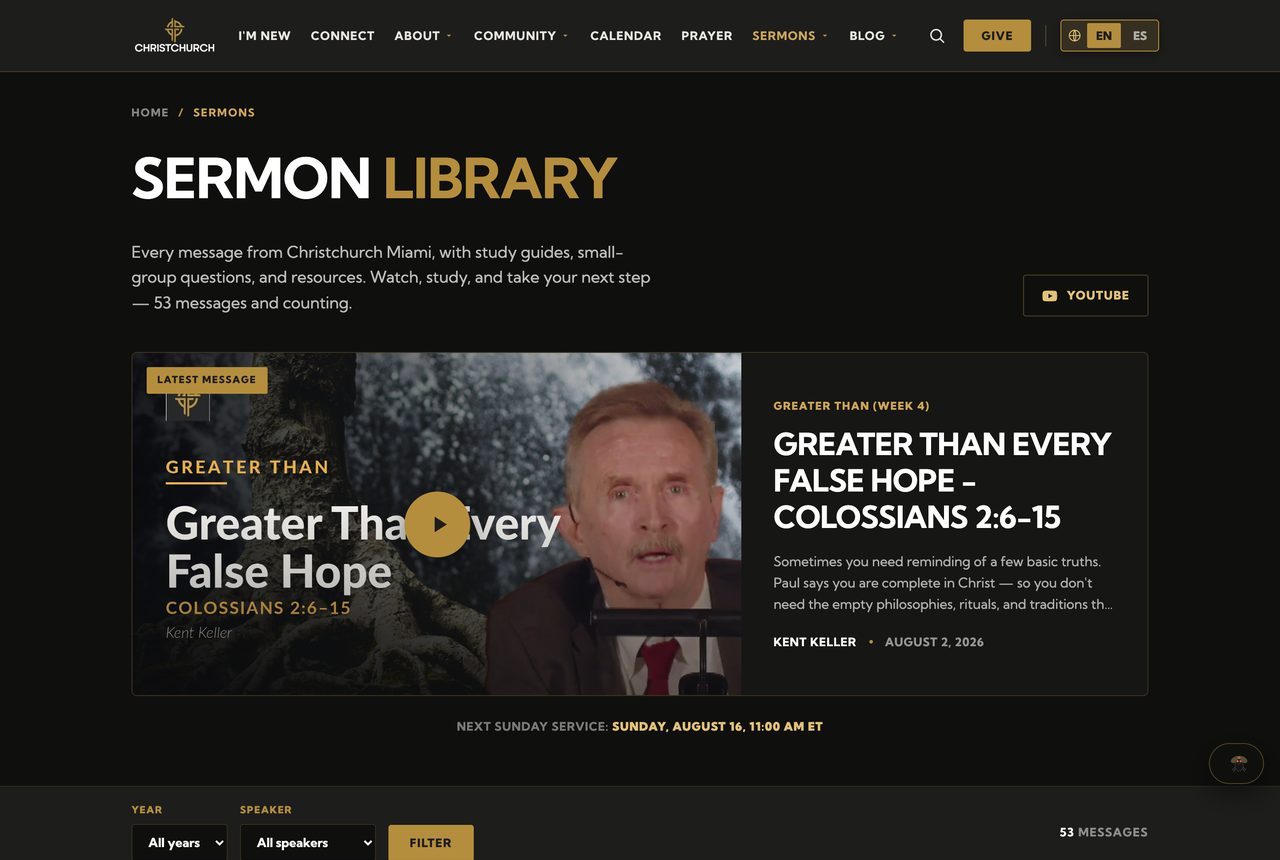 christchurchmiami.org — the sermon library