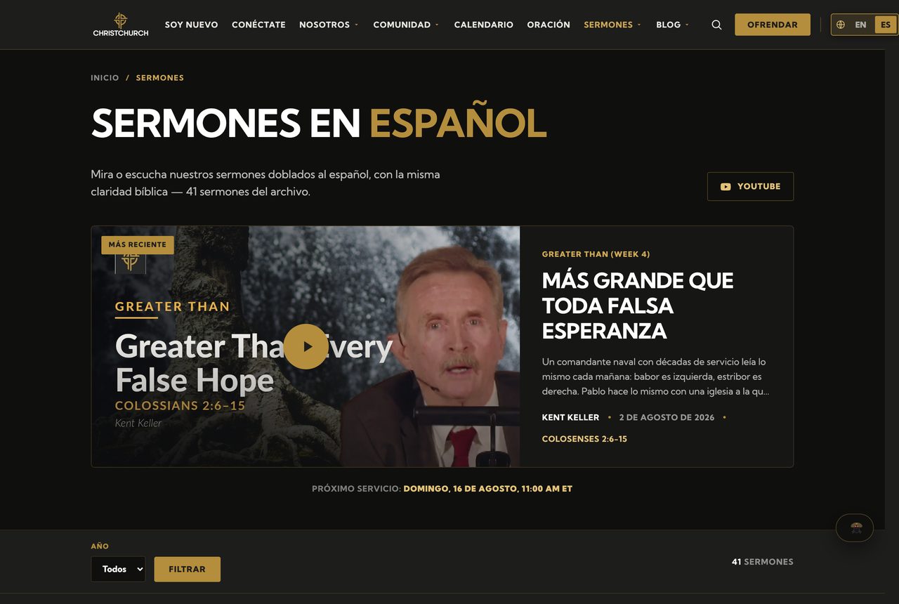 christchurchmiami.org/es/sermones — the Spanish sermon library