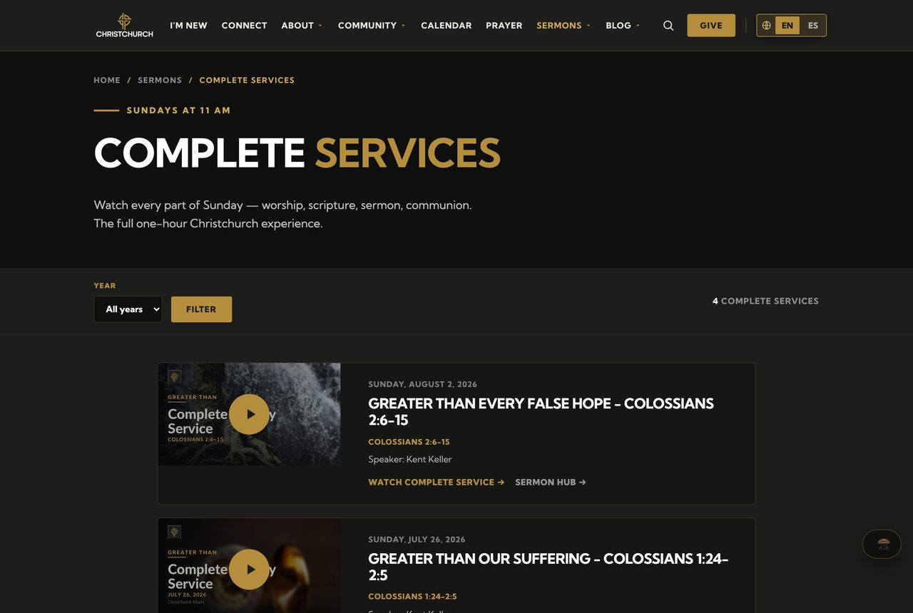 The complete service, published online