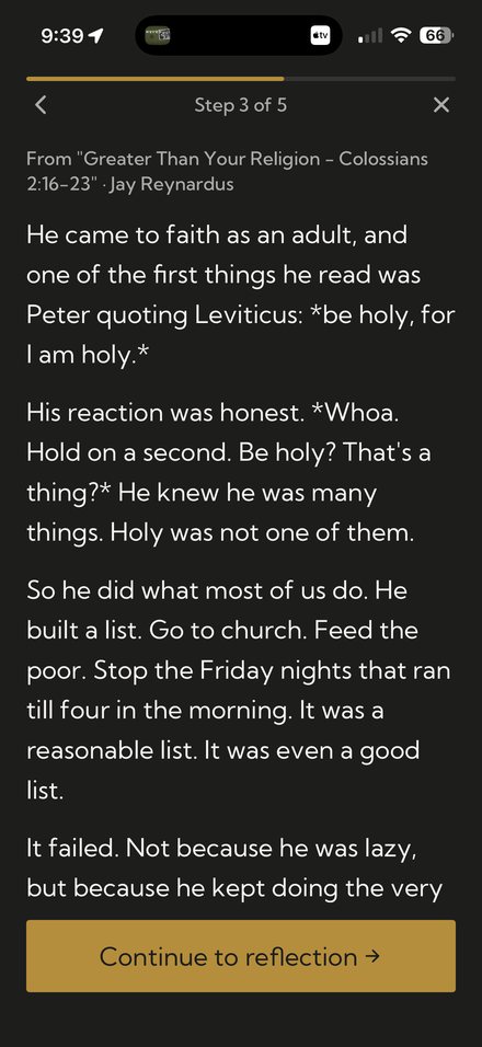 Christchurch Miami app — step 3, Devotional